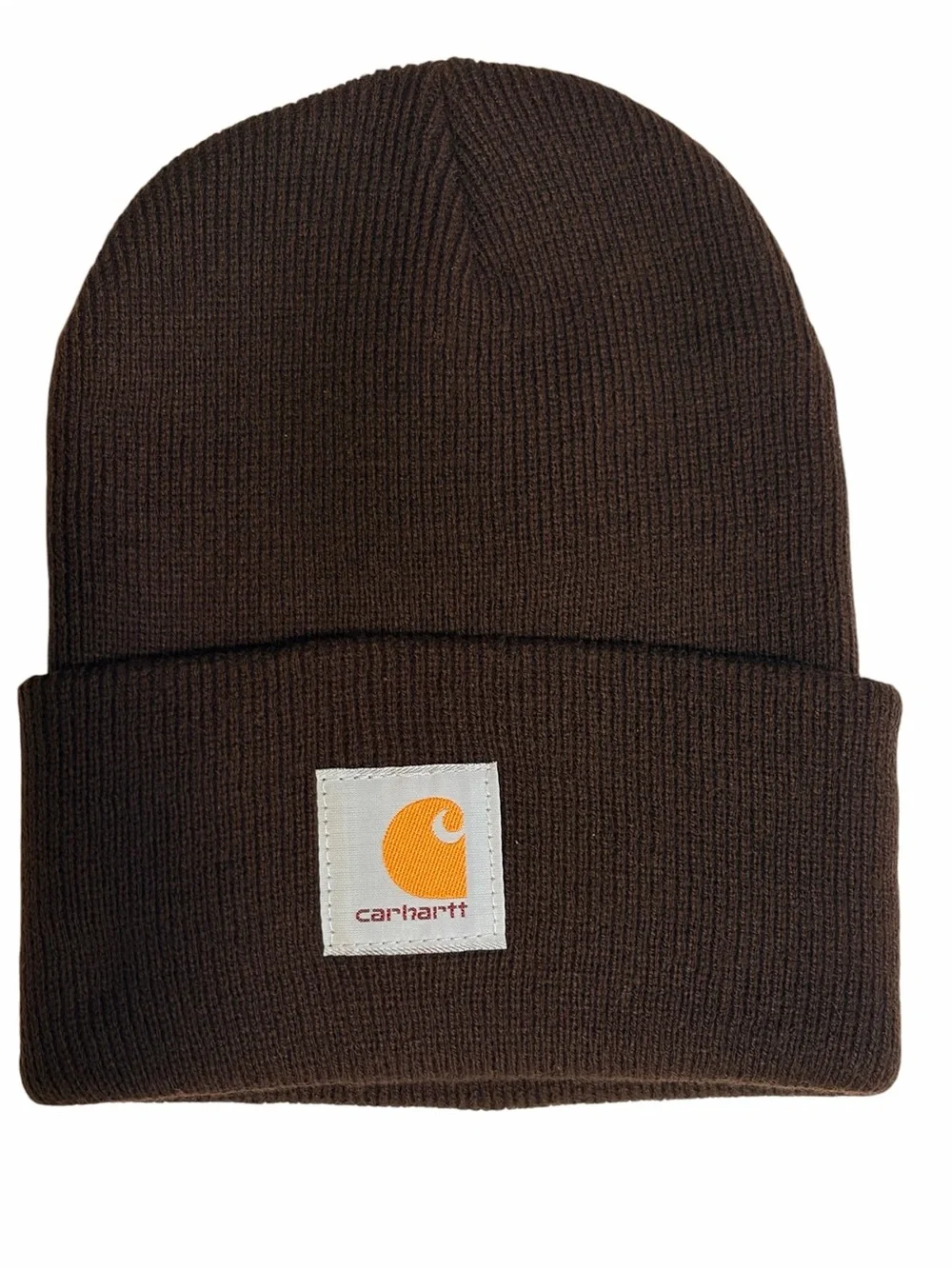 Carhartt Dark Chocolate Brown Knit Beanie Cap Hat Warm Cozy Cabincore Like New
